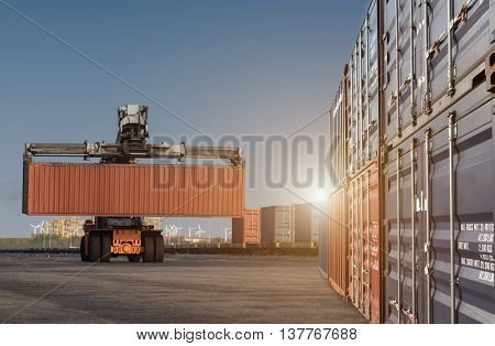 Forklift Handling Container Box