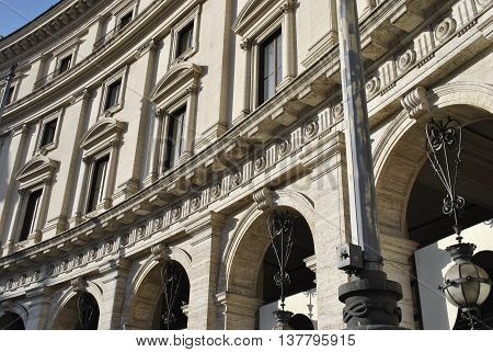 building on the Republic Square in Rome. Italy