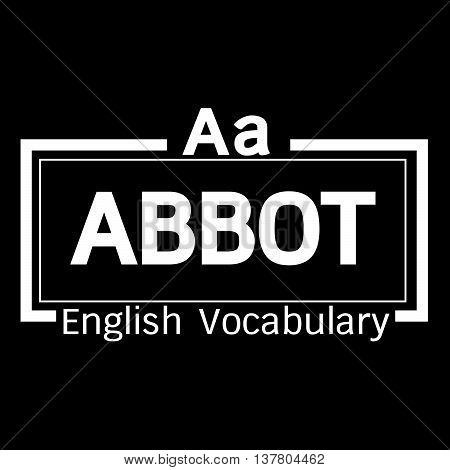 an images of ABBOT english word vocabulary illustration design