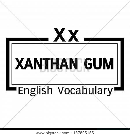 xanthan gum english word vocabulary illustration design