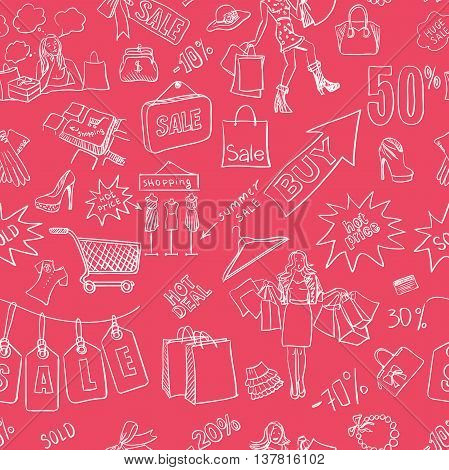 Sale seamless pattern background. Vector illustration, EPS 10