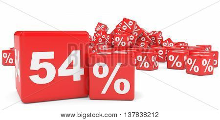 Red Sale Cubes. Fifty Four Percent Discount.