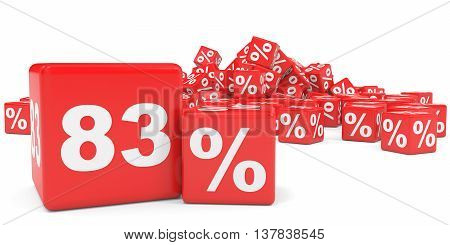 Red Sale Cubes. Eighty Three Percent Discount.