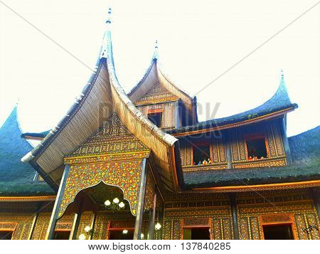 Rumah gadang pagaruyung  palace  in west sumatra indonesia