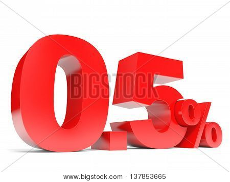 Red Zero Point Five Percent Off. Discount 0.5 Percent.