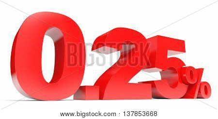 Red Zero Point Two Five Percent Off. Discount 0.25 Percent.