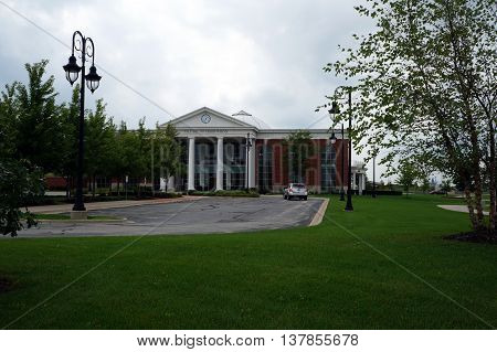 SHOREWOOD, ILLINOIS / UNITED STATES - AUGUST 30, 2015: The Village of Shorewood Village Hall is the city government office building for the Village of Shorewood.