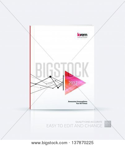 Brochure template layout, cover design annual report, magazine, flyer or booklet in A4 with grid, mesh, dots and lines for business books with communication and connection concept. Vector.