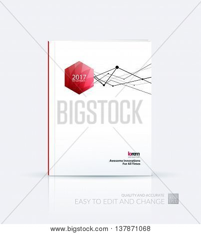 Brochure template layout, cover design annual report, magazine, flyer or booklet in A4 with grid, mesh, dots and lines for business books with communication and connection concept. Vector.