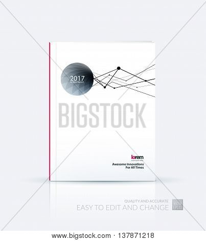 Brochure template layout, cover design annual report, magazine, flyer or booklet in A4 with grid, mesh, dots and lines for business books with communication and connection concept. Vector.