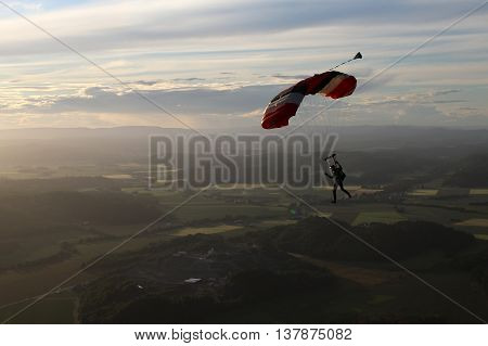 Fun jump skydiving from 12000 ft in Norway