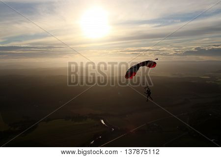 Fun jump skydiving from 12000 ft in Norway