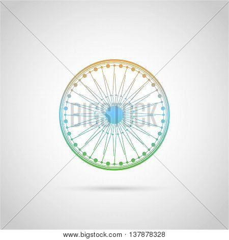 Indian Independence Day celebration with national flag colors and ashoka wheel for 15th of August Independence Day celebrations.