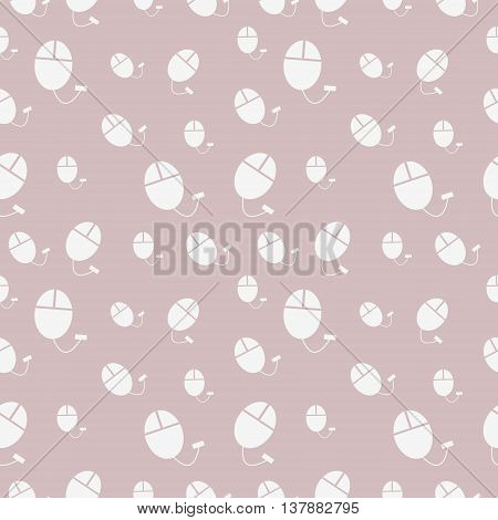 Vector seamless pattern chaotic pastel shadeless background with PC mouse