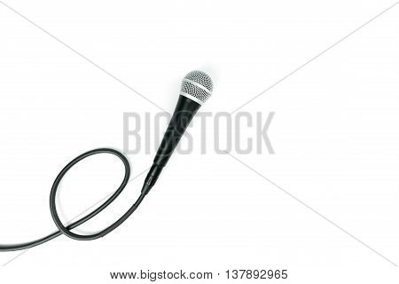 Microphone with cable isolated on white background