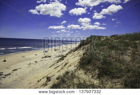 Blue sky and clouds at Marconi Beach, Wellfleet, MA