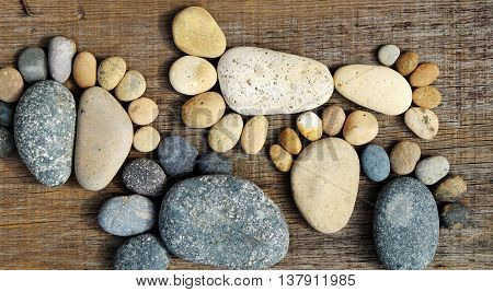 Abstract Cute Pebbles, Footprint From Boulder
