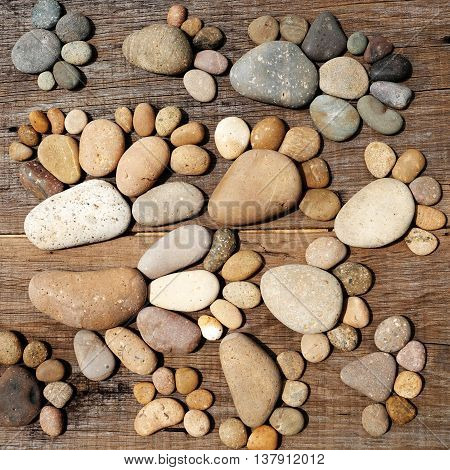 Abstract Cute Pebbles, Footprint From Boulder