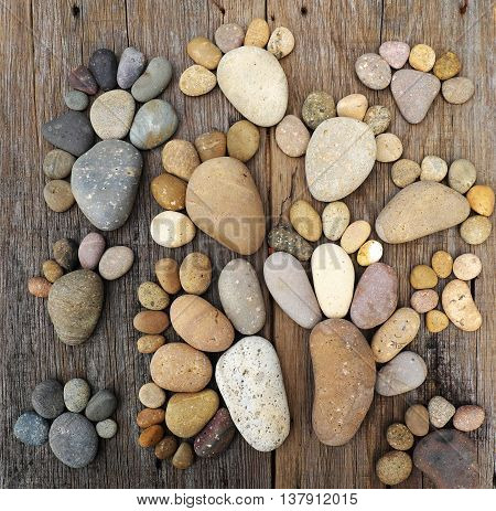 Abstract Cute Pebbles, Footprint From Boulder