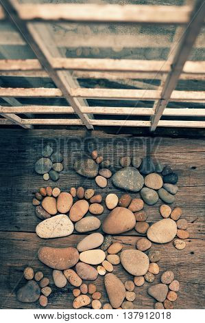 Abstract Cute Pebbles, Footprint From Boulder