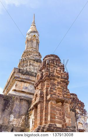 pagoda Sukhothai's style name's Phum-kaw-bin in Sukhothai historical park Thailand