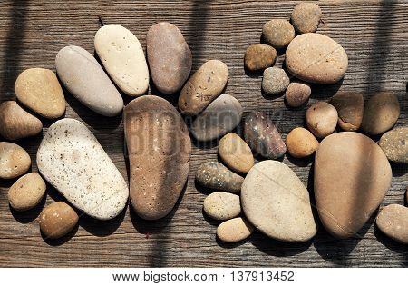 Abstract Cute Pebbles, Footprint From Boulder