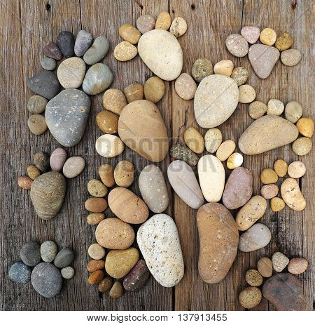 Abstract Cute Pebbles, Footprint From Boulder