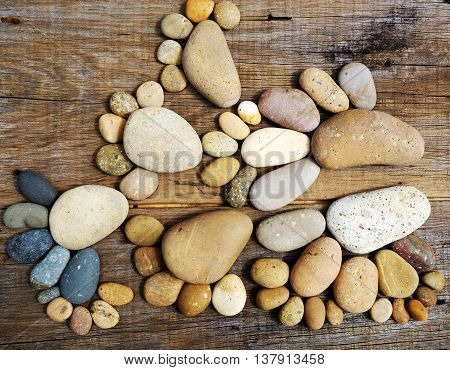 Abstract Cute Pebbles, Footprint From Boulder