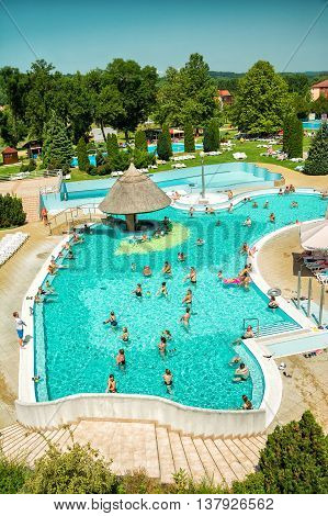 Kehidakustany Hungary - June 23 2016: Kehida Termal Health Resort and Family Spa