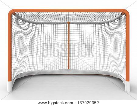 3d illustration of hockey gates. icon for game web. white background isolated. winter sport