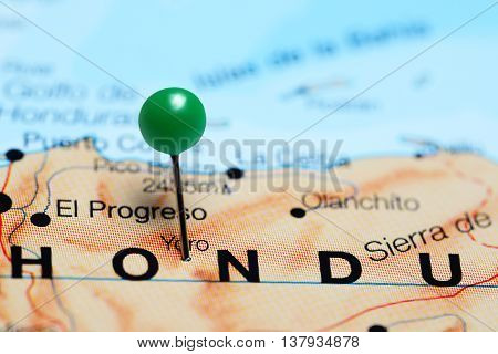 Yoro pinned on a map of Honduras