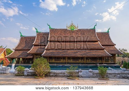 Wat Xieng thong temple in Luang Pra bang Laos.