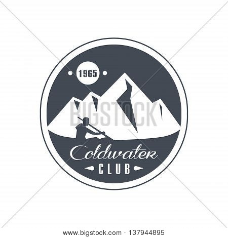 Mountain Coldwater Club Emblem Classic Style Vector Logo With Calligraphic Text On White Background