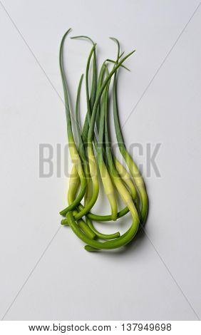 Garlic Scapes: the flower bud of the garlic plant.