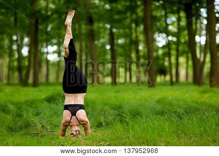 Beautiful Yoga Session In Woods