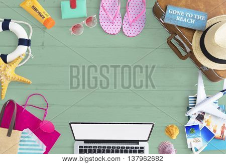 Beach Objects Border Blankspace Concept