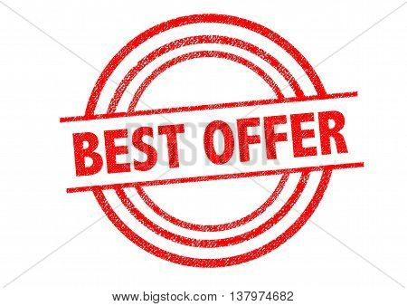 BEST OFFER Rubber Stamp over a white background.