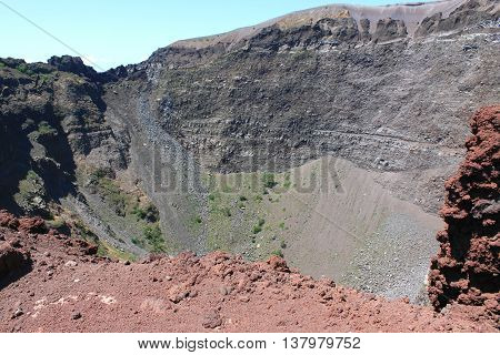 Vesuvius volcano crater. Italy, Naples, near Pompeii