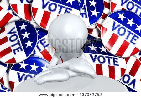 United States Of America U.S. Election Concept 3D Illustration