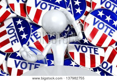 United States Of America U.S. Election Concept 3D Illustration