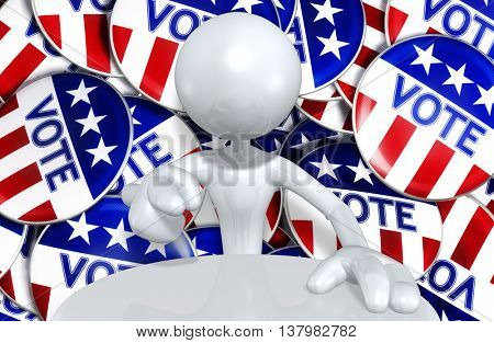 United States Of America U.S. Election Concept 3D Illustration