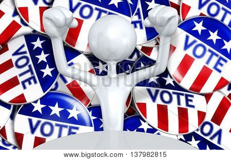 United States Of America U.S. Election Concept 3D Illustration