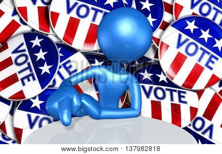 United States Of America U.S. Election Concept 3D Illustration