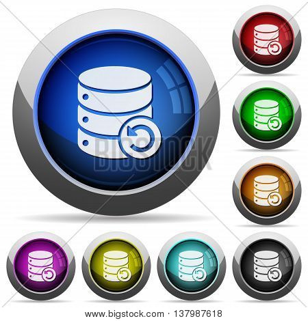 Set of round glossy Undo database changes buttons. Arranged layer structure.