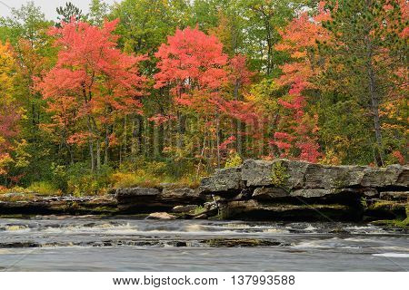 Fall Colors Along the Kettle River in Banning State Park near Sandstone Minnesota