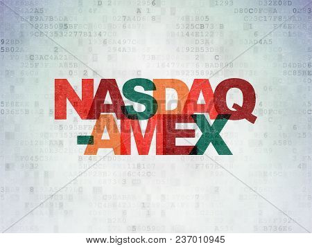 Stock Market Indexes Concept: Painted Multicolor Text Nasdaq-amex On Digital Data Paper Background