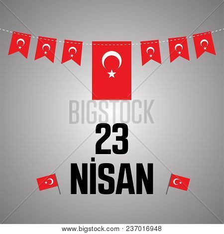 April 23 National Sovereignty Children Holiday Stock Vector