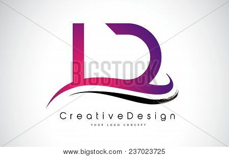 Ld L D Letter Logo Design In Black Colors. Creative Modern Letters Vector Icon Logo Illustration.