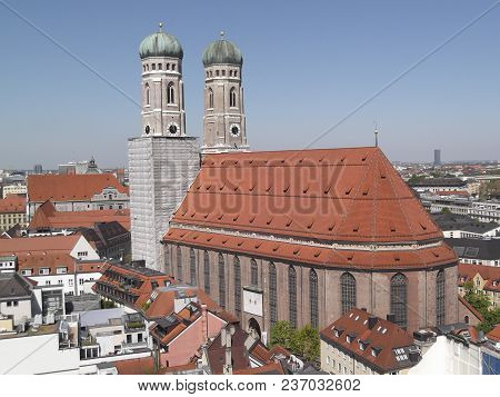 Munich And Its Cathedral Seen From Height.