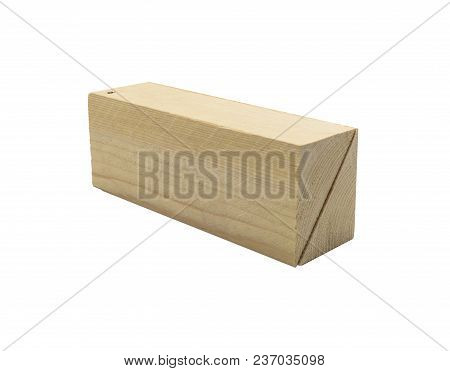 Wo Wooden Wedges Isolated On A White Background With Clipping Path